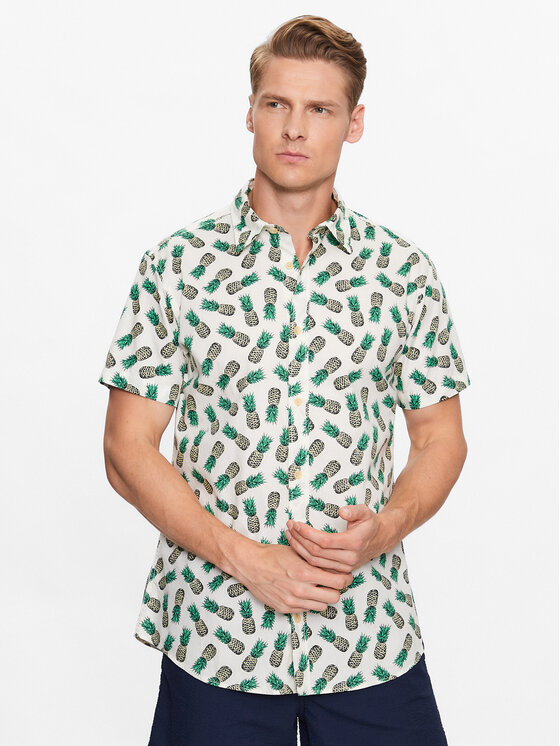 Camicia 12233538 Verde Regular Fit