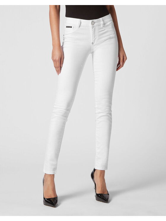 PHILIPP PLEIN PHILIPP PLEIN Jegginsy 8813 Biały Jegging Fit