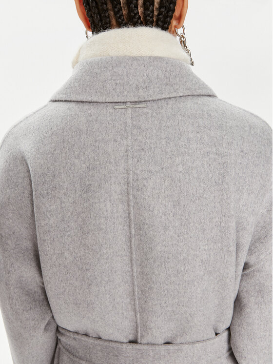 Calvin Klein Calvin Klein Vlněný kabát K20K207089 Šedá Oversize