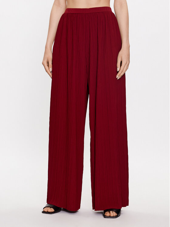 Max Mara Leisure Hlače Alfonsa 2337860134 Tamnocrvena Wide Leg