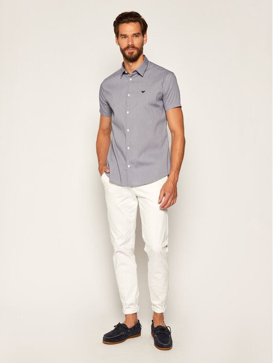 Emporio Armani Emporio Armani Marškiniai 8N1C10 1N06Z F916 Tamsiai mėlyna Slim Fit