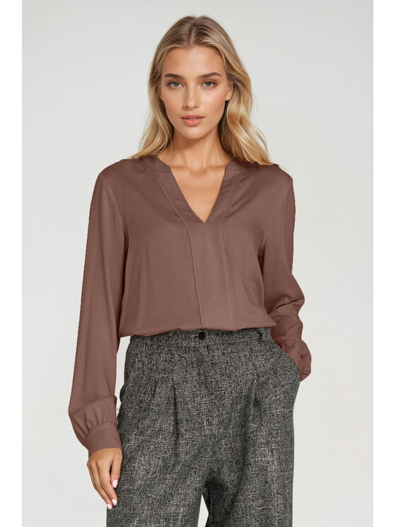 NIFE NIFE Halenka B196 Hnědá Regular Fit
