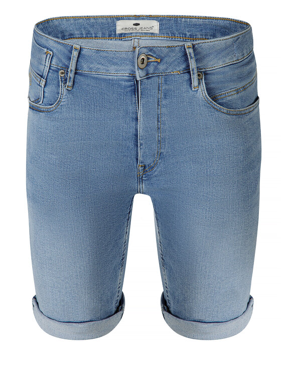 Cross Jeans Cross Jeans Szorty jeansowe A 550-016 Niebieski Slim Fit