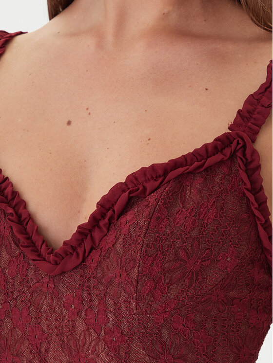 Bardot Bardot Kokteiļkleita Alegra Stretch Lace 59964DB Bordo Regular Fit