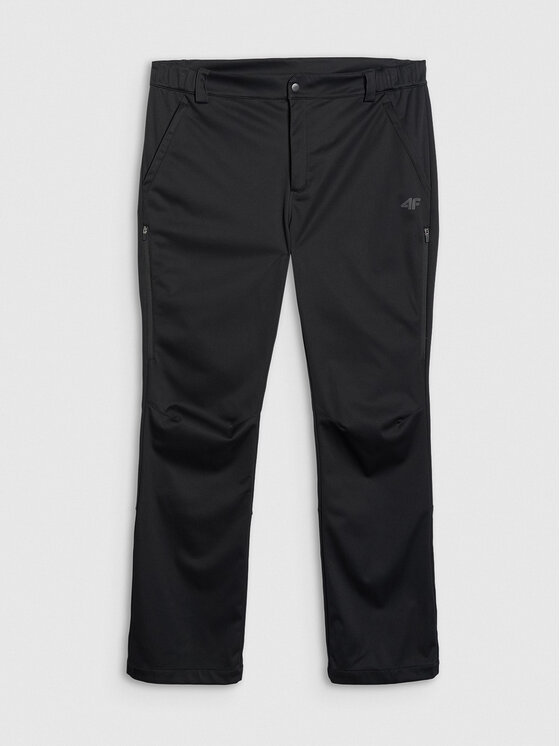 4F 4F Spodnie przeciwdeszczowe TREKKING Czarny Regular Fit