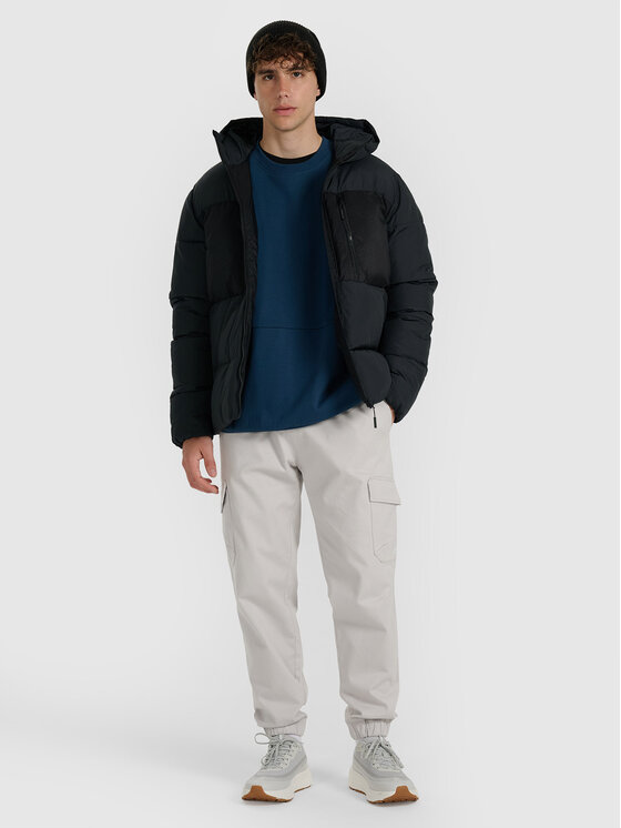 4F 4F Kurtka puchowa APRES SKI Czarny Regular Fit