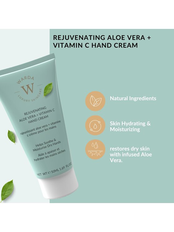 Warda Skincare Warda Skincare Odmładzający krem do rąk Aloe Vera + Witamina C Krem do rąk
