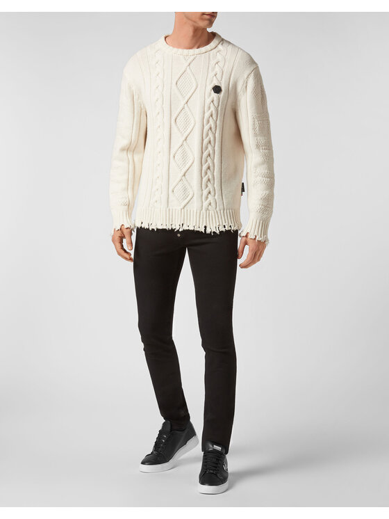 PHILIPP PLEIN PHILIPP PLEIN Svetr 2841 Bílá Regular Fit