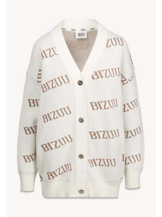 BIZUU BIZUU Kardigan KYLE Biały Standard Fit