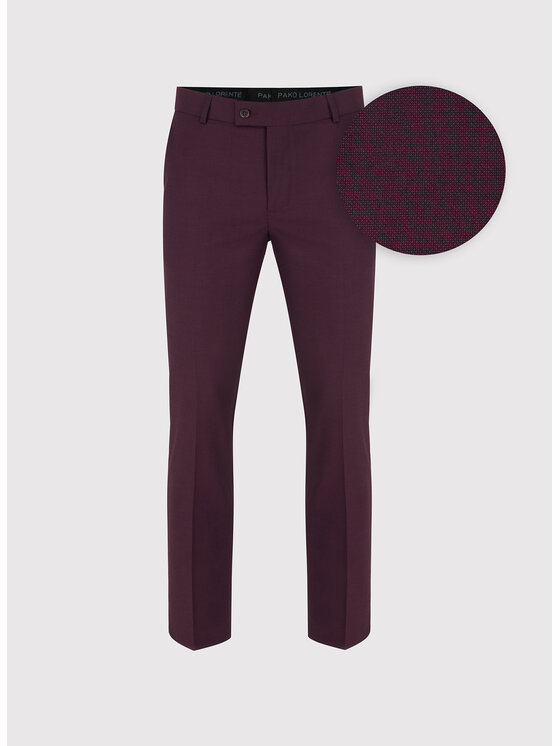 Pako Lorente Pako Lorente Spodnie garniturowe P25WF-6G-014 Bordowy Slim Fit