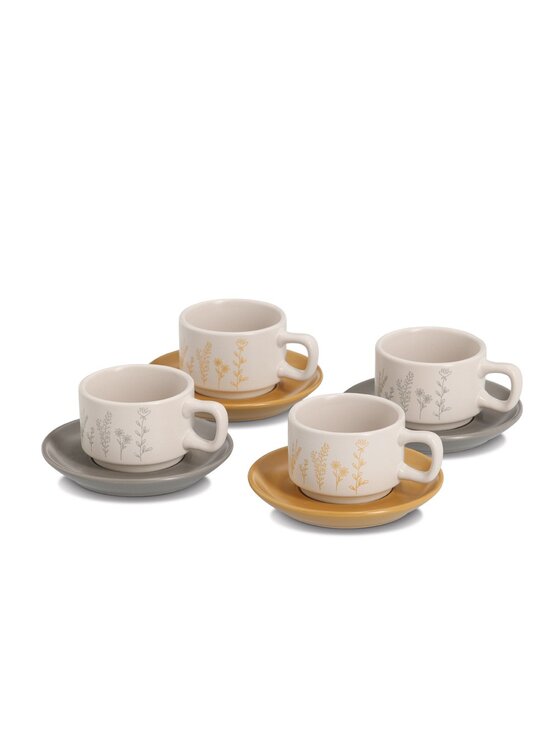 MIAhome MIAhome Filiżanka ze spodkiem Komplet 4 filiżanek do espresso 70 ml Kolorowy