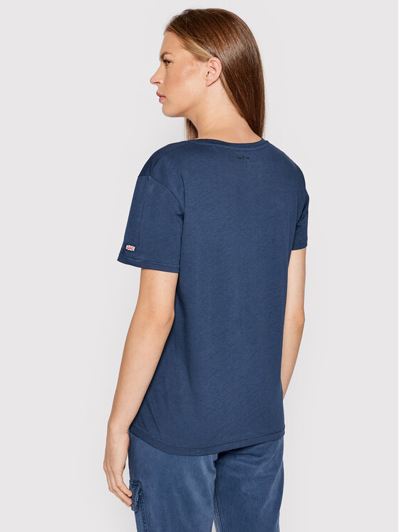 Pepe Jeans Pepe Jeans T-Shirt Zeldas PL505037 Granatowy Regular Fit