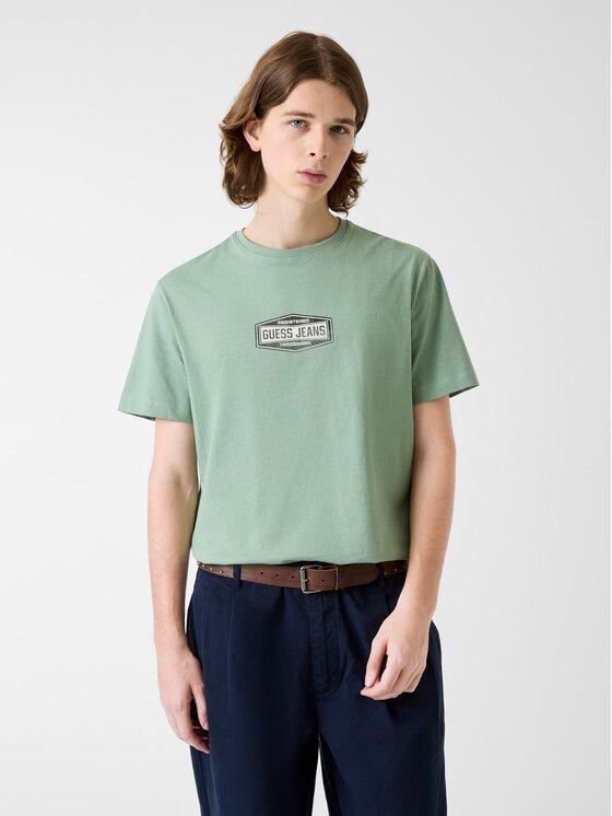Guess Guess T-Shirt 180292 Zielony Classic Fit