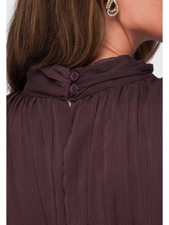 Ombre Ombre Sukienka wieczorowa LA-OM-DLR446 Brązowy Regular Fit