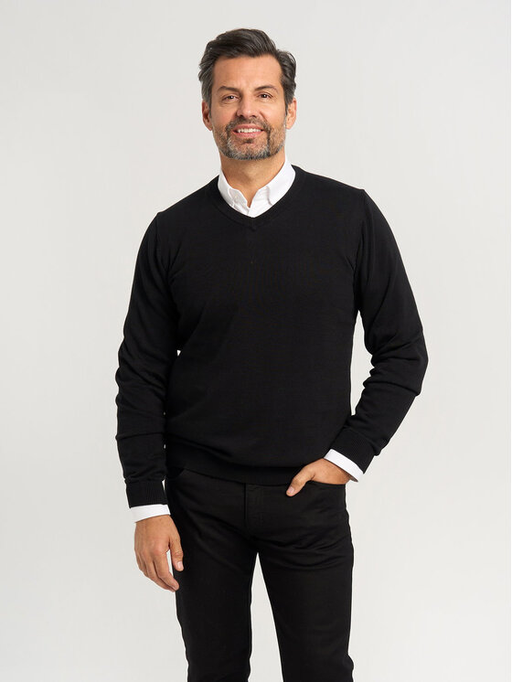 Willsoor Willsoor Sweter 71405 Czarny Regular Fit