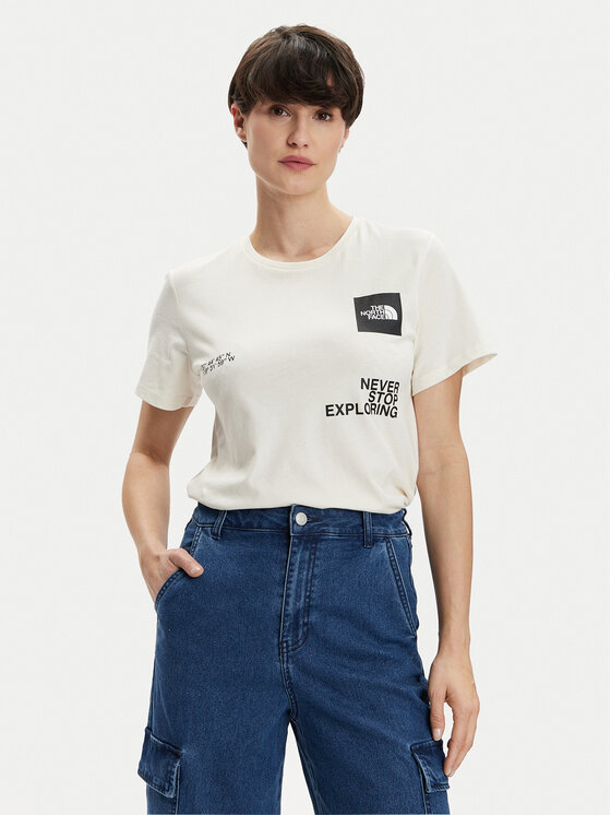 The North Face Funkčné tričko Foundation Coordinates NF0A882W Écru Regular Fit