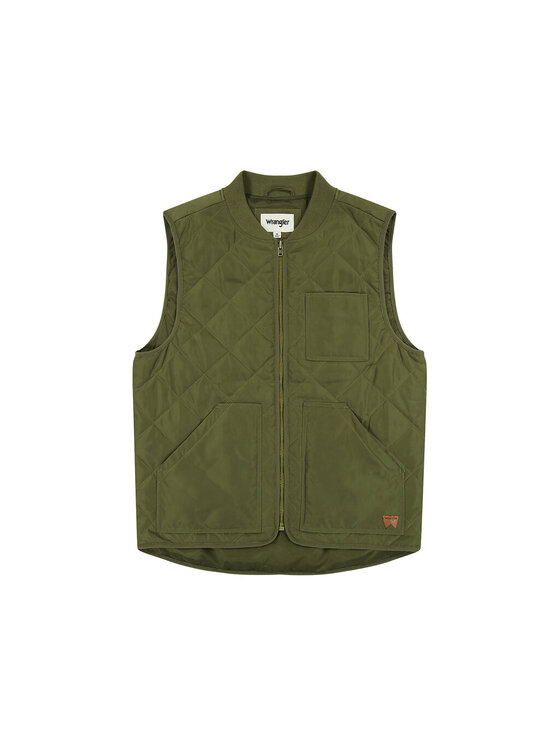 Wrangler Wrangler Kamizelka ELEVATED VEST Zielony Regular Fit