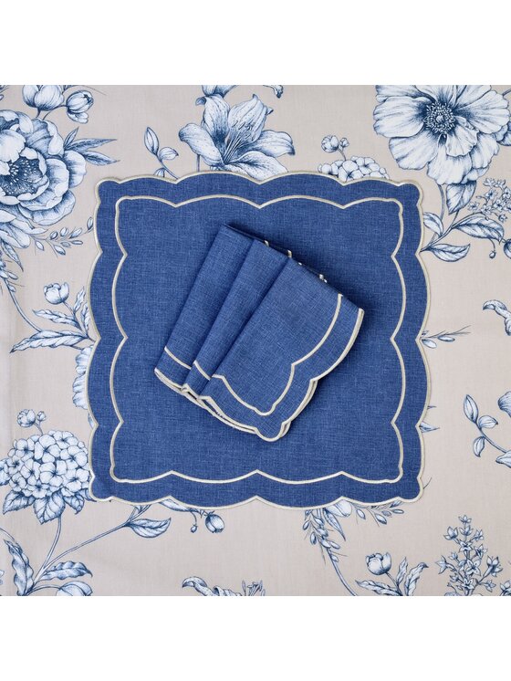Roseberry Home Roseberry Home Serwetki haftowane Blue Onde Niebieski