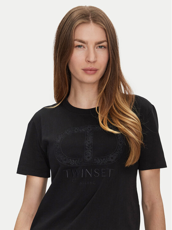 TWINSET TWINSET T-särk 251TP2072 Must Regular Fit