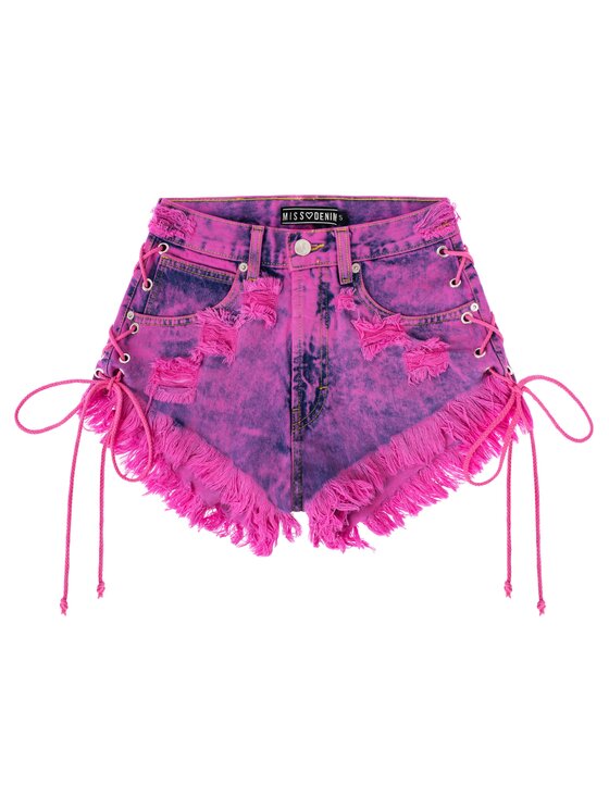 MissDenim MissDenim Szorty jeansowe High Waist Różowy Regular Fit