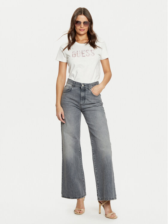 Guess Guess Marškinėliai W5RI19 I3Z14 Balta Regular Fit