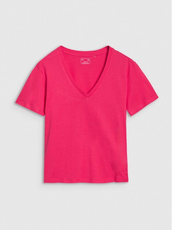 4F 4F T-Shirt 4FWSS25TTSHF1992-54S Różowy Oversize
