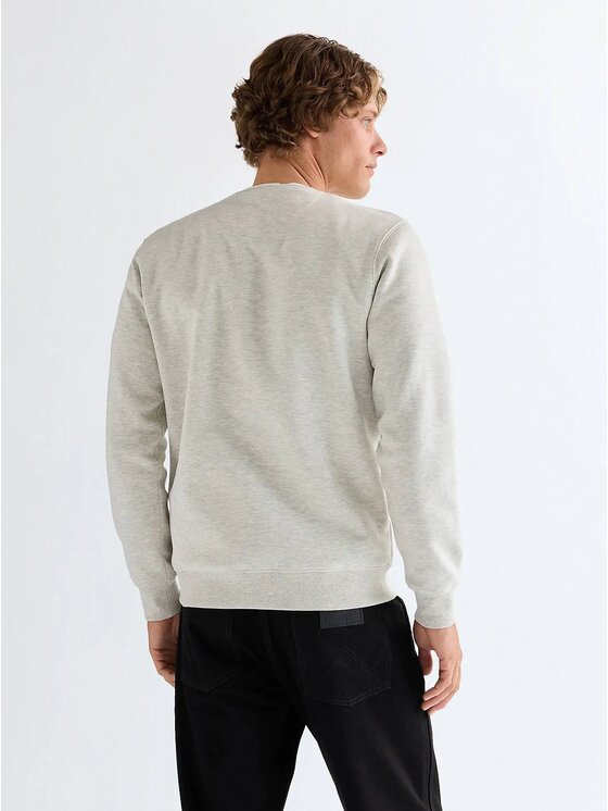 Wrangler Wrangler Bluza SIGN OFF CREW Szary Regular Fit