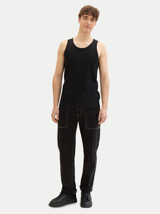 Tom Tailor Denim Tom Tailor Denim Tank top 1042035 Μαύρο Regular Fit
