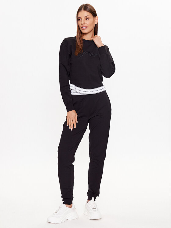 Guess Guess Majica dugih rukava O3YQ01KBS91 Crna Regular Fit