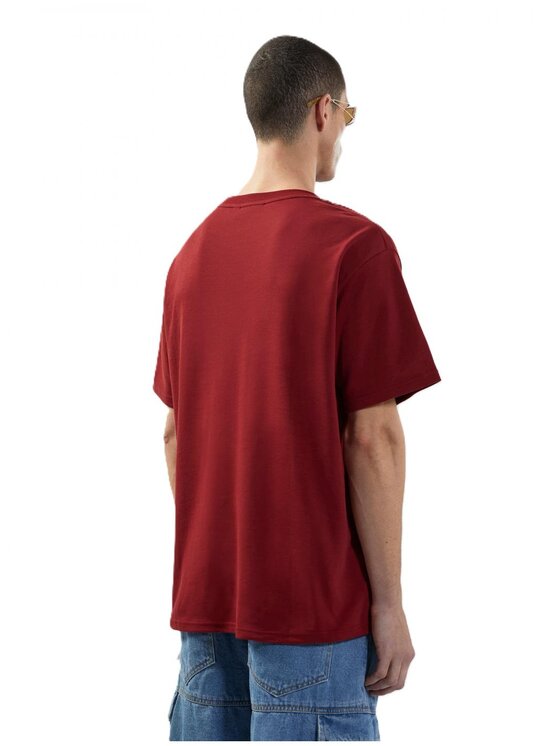 GCDS GCDS T-Shirt a2om2304jb9-49 Bordowy Regular Fit
