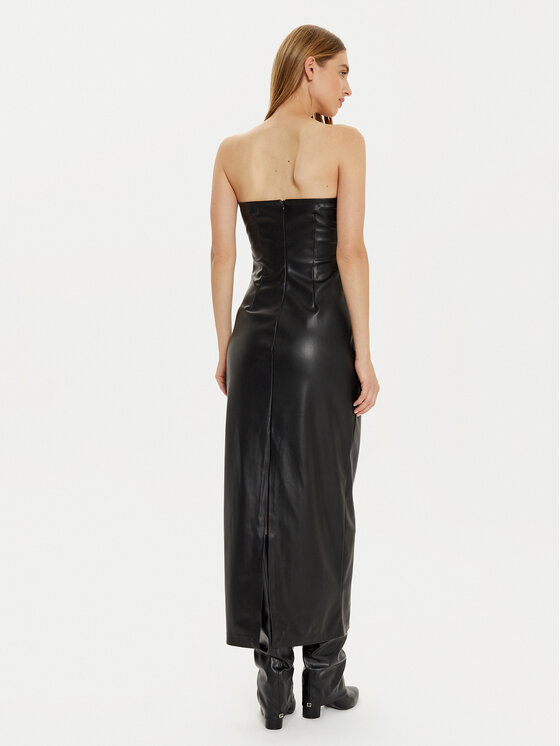 ONLY ONLY Šaty z imitace kůže Esther 15334722 Černá Slim Fit