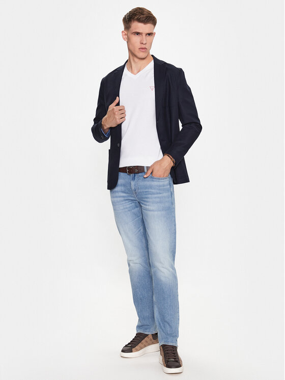Guess Guess Tričko M2YI37 I3Z14 Biela Slim Fit