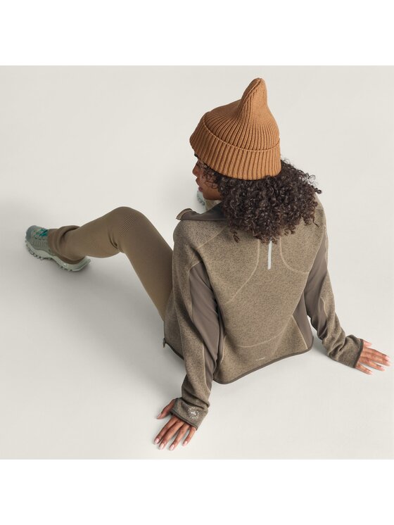 adidas by Stella McCartney adidas by Stella McCartney Dres By Stella McCartney CLIMAWARM Running Full-Zip Midlayer Brązowy Regular Fit