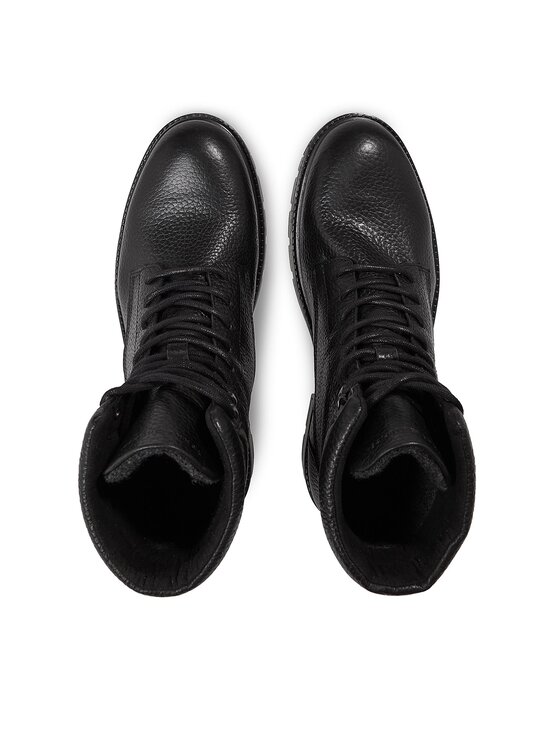 Tommy Hilfiger Tommy Hilfiger Trapery Warm Padded Hilfiger Lth Boot FM0FM04802 Czarny