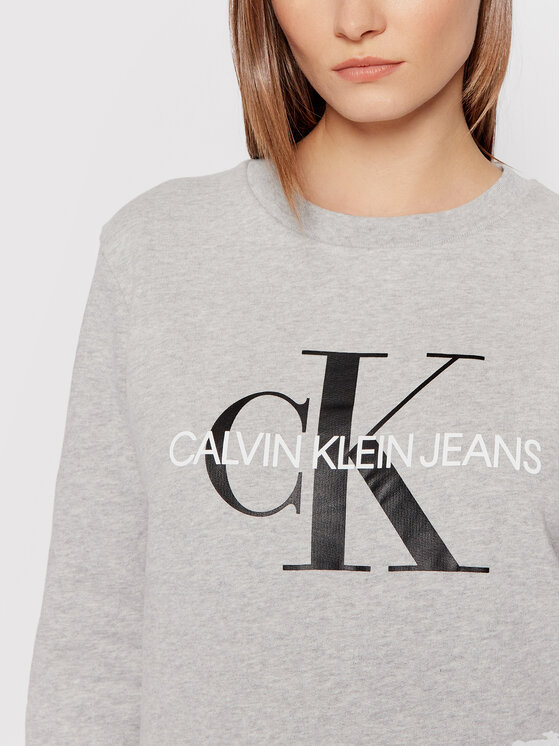 Calvin Klein Jeans Sweatshirt Core Monogram Logo J20J207877 Grau Relaxed  Fit