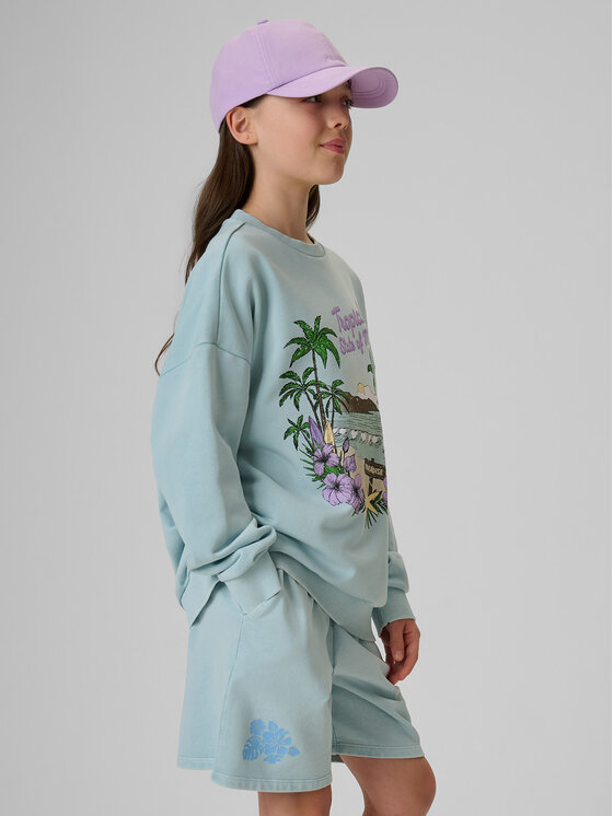 4F 4F Bluza SUMMER SPLASH Niebieski Loose Fit