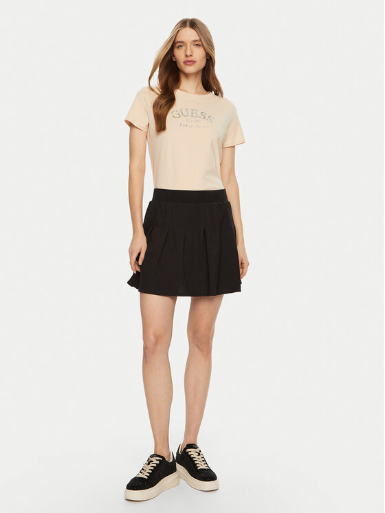 Guess Guess Tričko V5RI16 J1314 Béžová Regular Fit