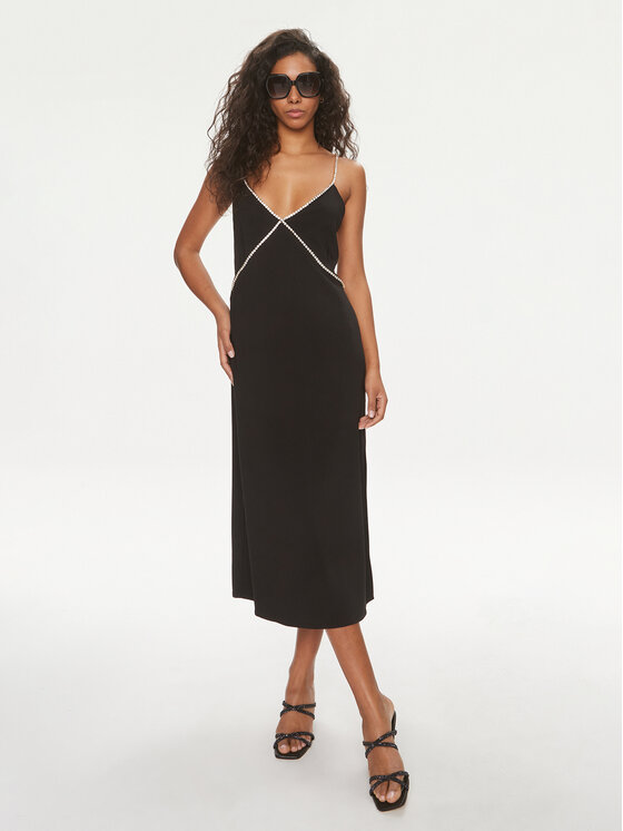 Liu Jo Liu Jo Koktejlové šaty CA4183 TS058 Černá Regular Fit
