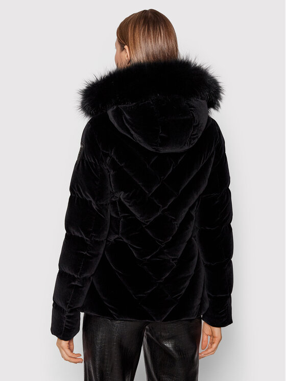 Blauer Blauer Пухено яке Anita Velvet 21WBLDC03042 005775 Черен Regular Fit