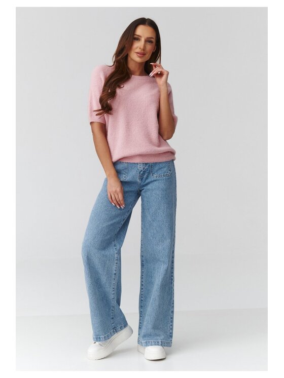 Makadamia Makadamia Sweter C45 Różowy Loose Fit