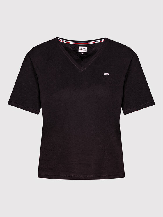 Black tommy jeans t shirt new arrivals