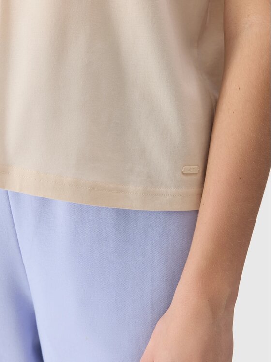 4F 4F T-Shirt 4FWSS24TTSHF1360-12S Biały Regular Fit