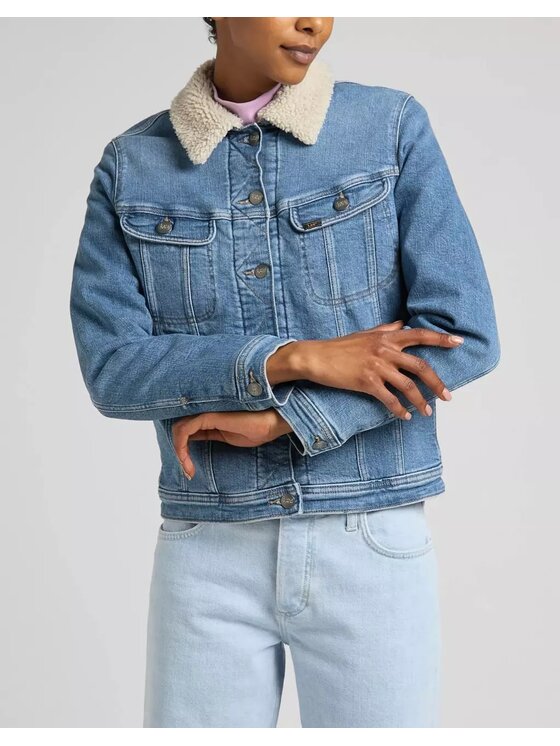 Lee Lee Kurtka damska SHERPA RIDER Niebieski Regular Fit