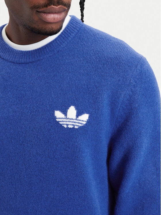 adidas adidas Svetr Trefoil Essentials Fully Knit Sweatshirt KS4890 Modrá Regular Fit