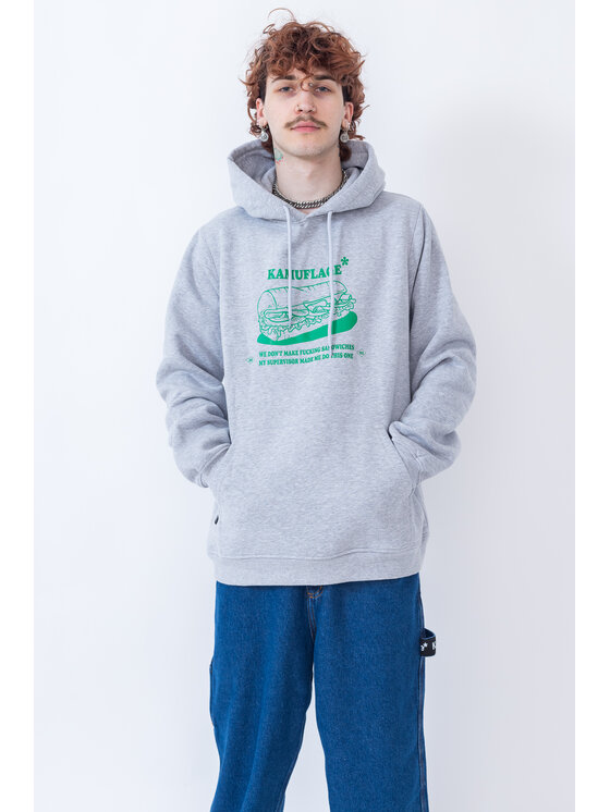 Kamuflage Kamuflage Bluza Sandwich Szary Loose Fit