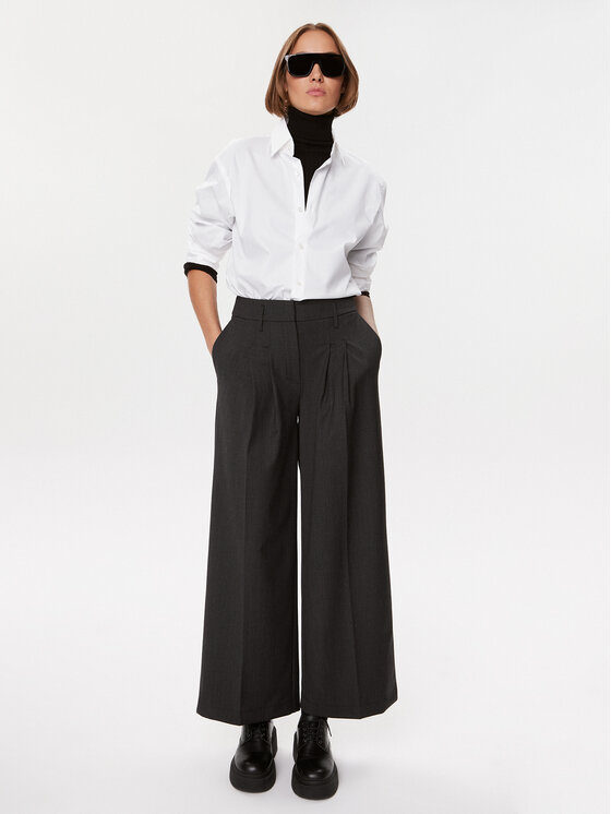Herskind Herskind Kalhoty z materiálu Lotus 4928958 Šedá Relaxed Fit