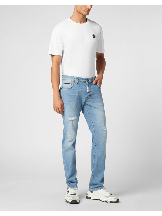 PHILIPP PLEIN PHILIPP PLEIN Jeansy 9607 Błękitny Straight Leg