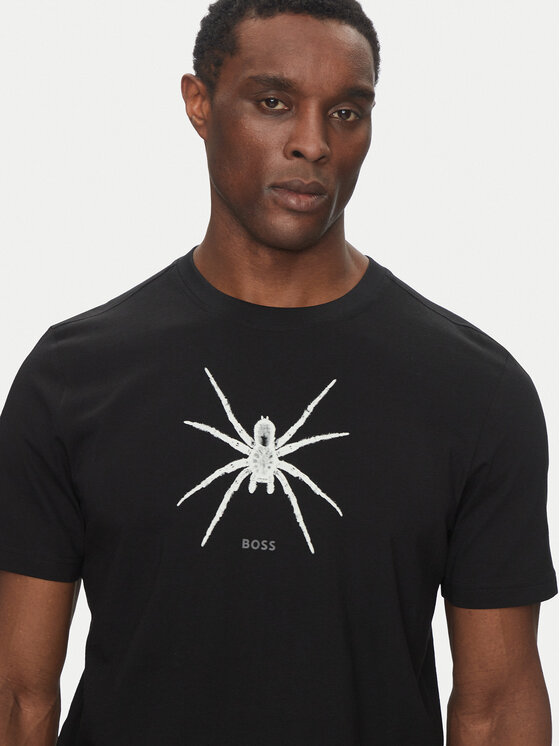 BOSS BOSS Marškinėliai Te_Spiderbat 50534924 Juoda Regular Fit