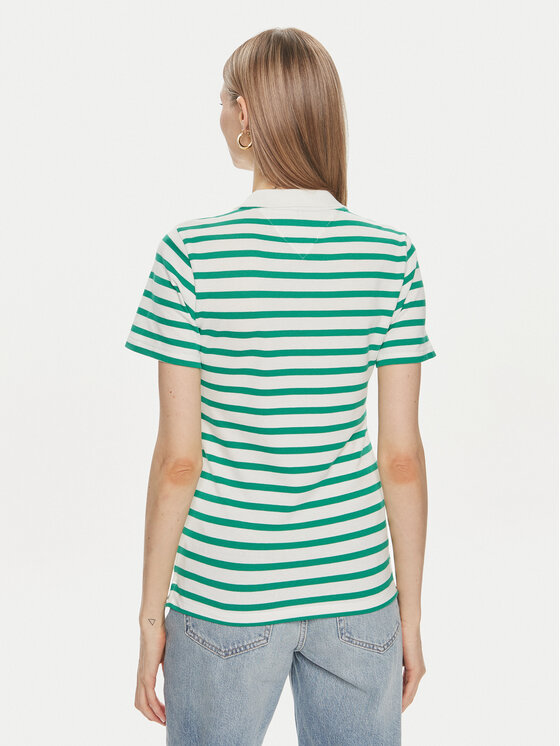 Tommy Hilfiger Tommy Hilfiger Тениска с яка и копчета 1985 WW0WW39530 Зелен Slim Fit