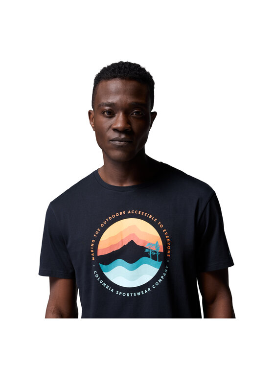 Columbia Columbia T-Shirt Columbia Path Lake II Graphic Tee Czarny Regular Fit